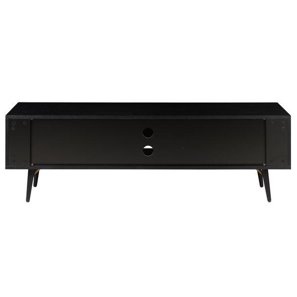 Meuble TV 160 cm plaqué chêne noir Verona