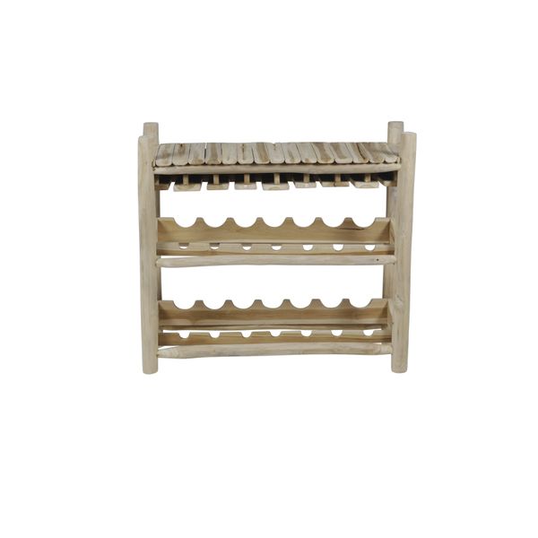 Porte-bouteilles style chalet en teck Noldor