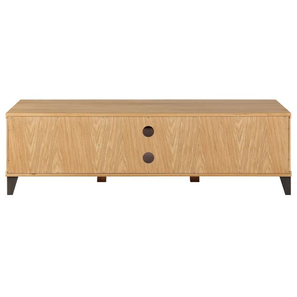 Meuble TV chêne et métal 150 cm 2 portes Manhattan