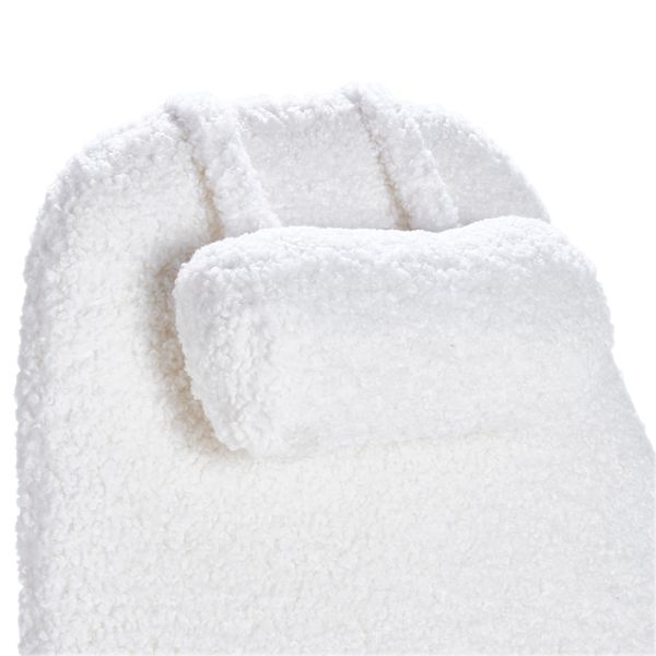 Rocking-chair scandinave effet laine mohair blanc Evy
