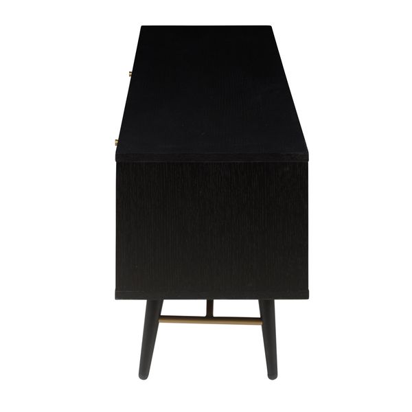 Meuble TV 160 cm plaqué chêne noir Verona