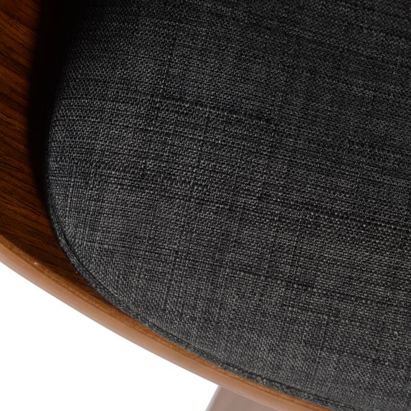 Chaise design accoudoirs en tissu gris foncé Kyo