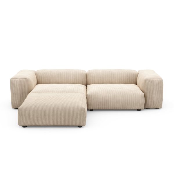 Module canapé indoor 105x105cm en velours côtelé sable Vetsak