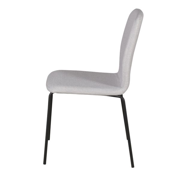 Chaise tissu gris clair piètement métal SENSE