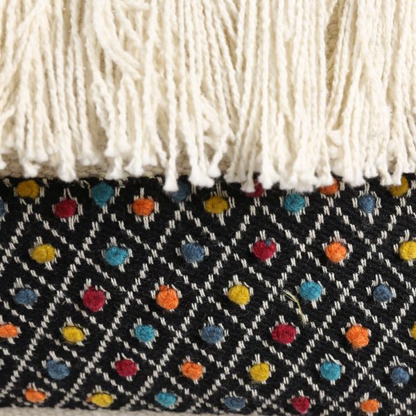 Coussin à franges tricoté à la main 50 x 50 cm Fringe