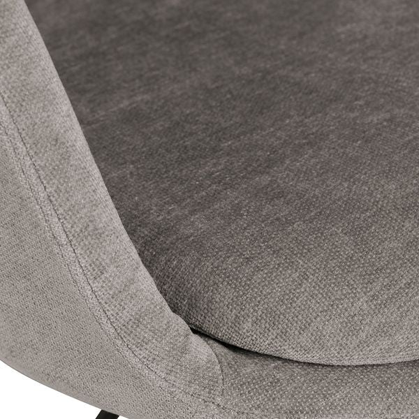 Chaise de bureau tissu soft touch gris clair Mado
