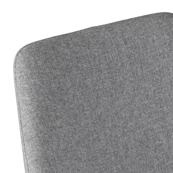 Chaise plan de travail tissu gris clair piètement métal BARI