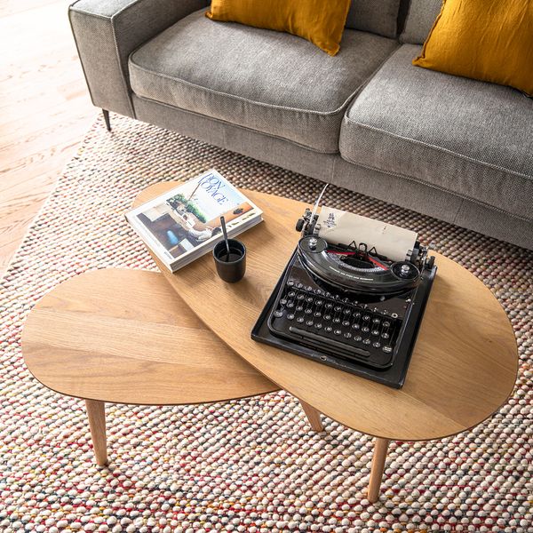 Tables basses gigognes chêne style Scandinave100 cm