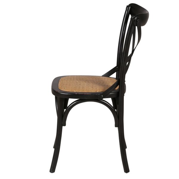 Chaise en bois noire Villa Florence - Bistrot