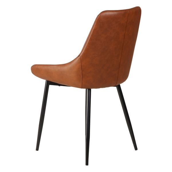 Chaise repas imitation cuir marron BARI