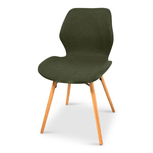 Chaise scandinave en tissu et chêne vert Gary
