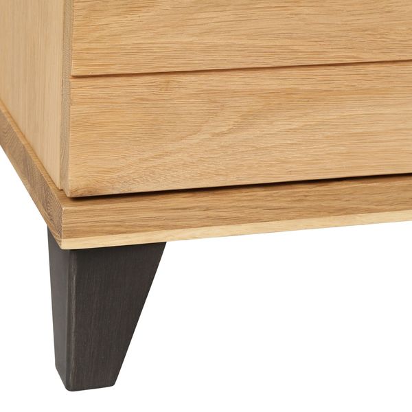 Meuble TV chêne et métal 150 cm 2 portes Manhattan