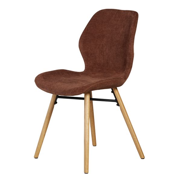 Chaise en tissu soft touch acajou KERI