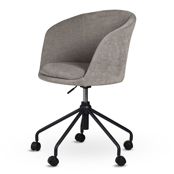 Chaise de bureau tissu soft touch gris clair Mado