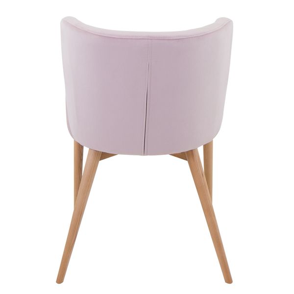 Chaise velours rose poudré piétement frêne Paris