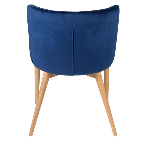 Chaise velours bleu foncé piétement frêne Paris