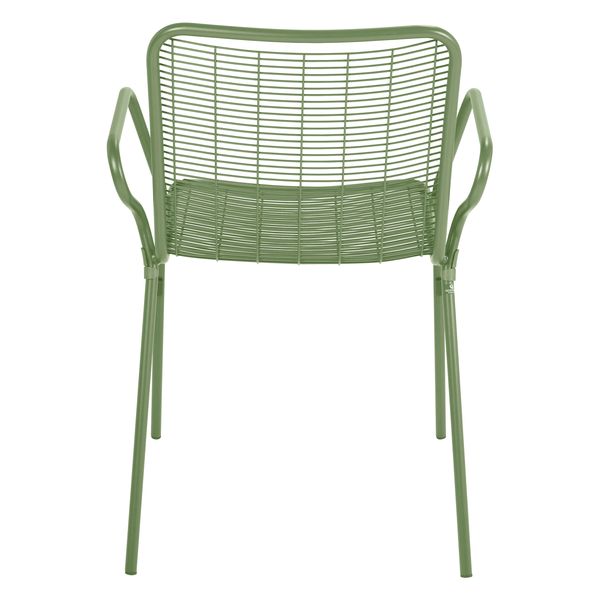 Chaise accoudoirs extérieur métal vert amande ROMA