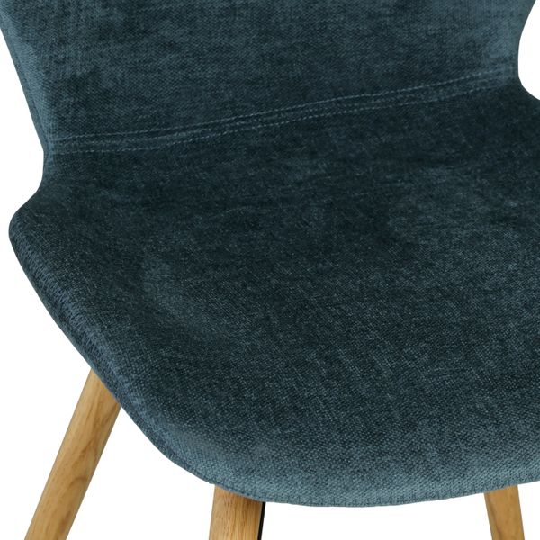 Chaise en tissu soft touch bleu foncé KERI