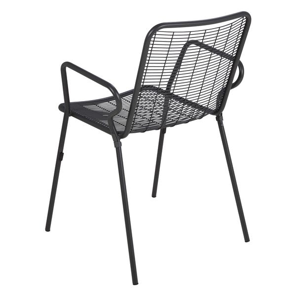 Chaise accoudoirs extérieur métal anthracite ROMA