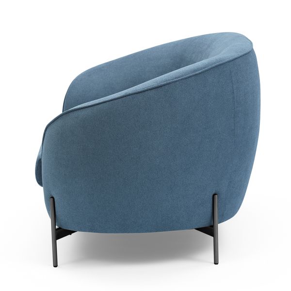Canapé 2 places tissu bleu foncé pieds noirs Moon