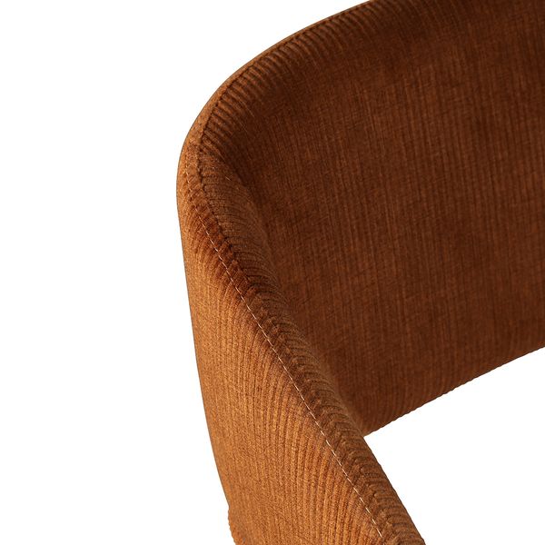 Chaise snack velours côtelé cognac h 65cm ADA