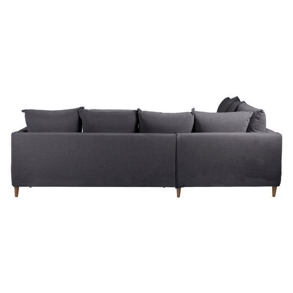 Canapé d'angle tissu recyclé anthracite - Angle gauche Figari