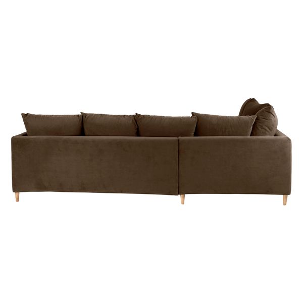 Canapé d'angle velours taupe - Angle gauche Figari