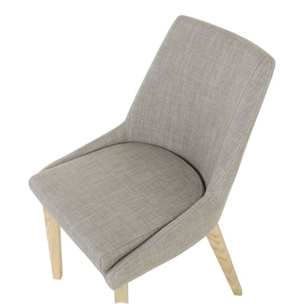 Chaise de repas tissu gris clair Pistille