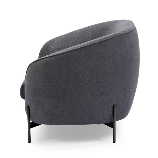 Canapé 2 places tissu anthracite pieds noirs Moon