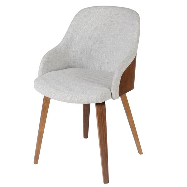 Chaise accoudoirs en tissu gris clair Kyo