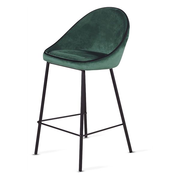 Chaise plan de travail design velours vert canard h 65cm Maya