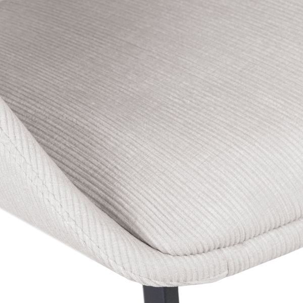 Chaise snack velours côtelé écru h 65cm ADA