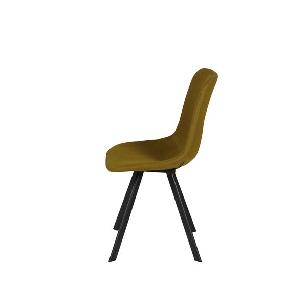 Chaise en tissu jaune Carl