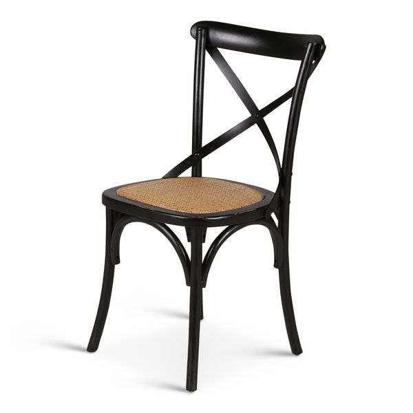 Chaise en bois noire Villa Florence - Bistrot