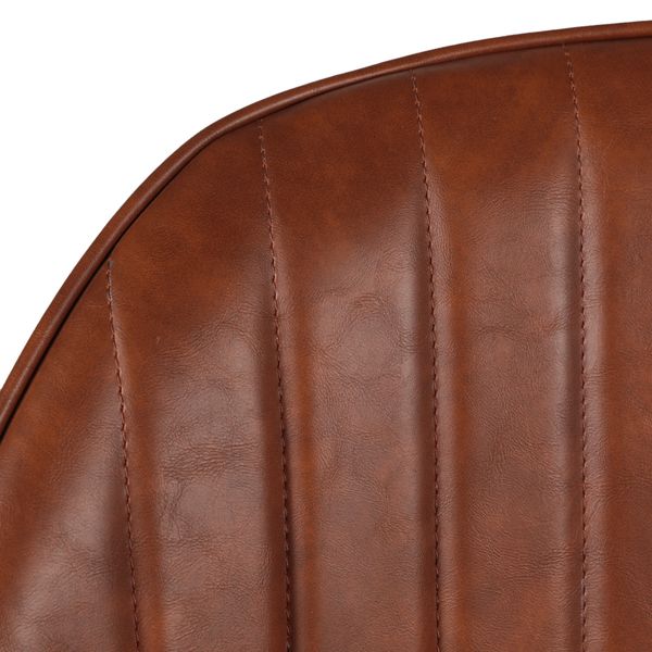 Chaise accoudoirs PU marron piètement métal Bari