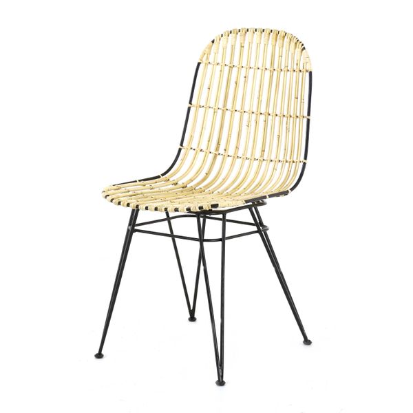 Chaise rotin naturel et métal Melody