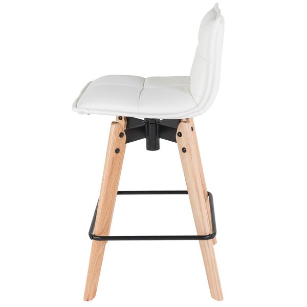 Chaise snack blanche en simili piétement chêne Mae