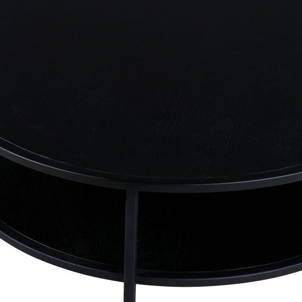 Table basse chêne noir et métal GRAYSON