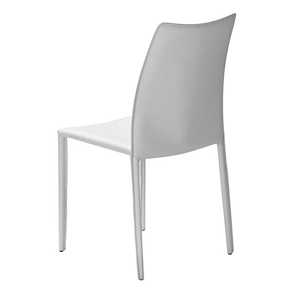 Chaise de repas cuir blanc Solène