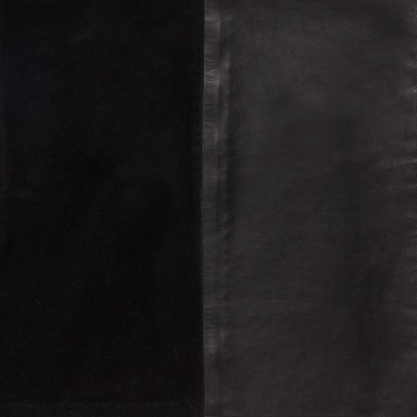 Coussin carré coton et cuir 45x45 cm noir Forks