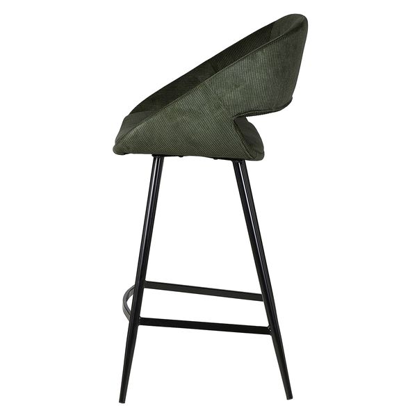Chaise snack velours côtelé vert foncé h 65cm ADA