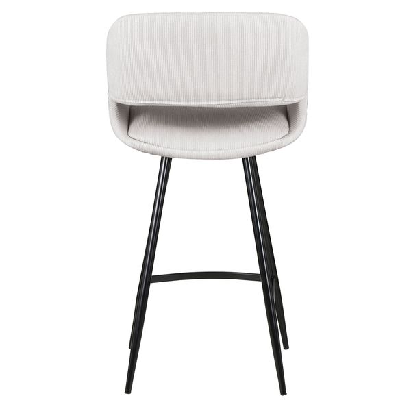 Chaise snack velours côtelé écru h 65cm ADA