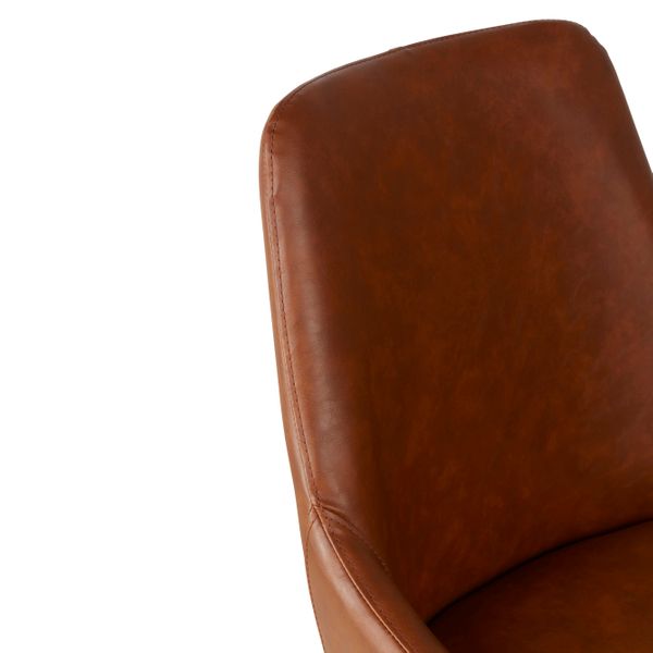Chaise repas imitation cuir marron BARI