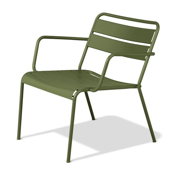 Fauteuil lounge d'extérieur métal vert foncé OPUS