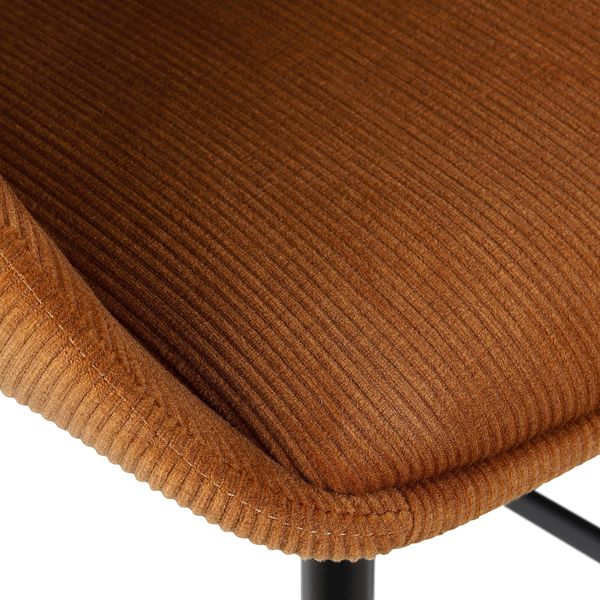 Chaise snack velours côtelé cognac h 65cm ADA
