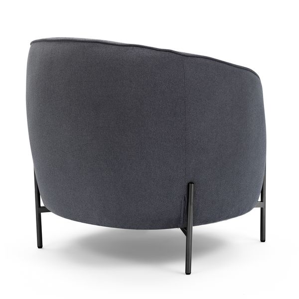 Fauteuil tissu anthracite pieds noirs Moon