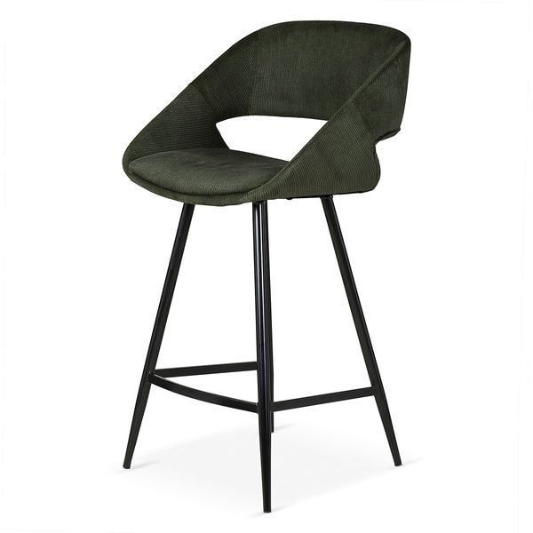 Chaise snack velours côtelé vert foncé h 65cm ADA