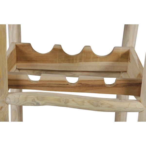 Porte-bouteilles style chalet en teck 4 niches Noldor