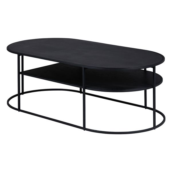 Table basse chêne noir et métal GRAYSON