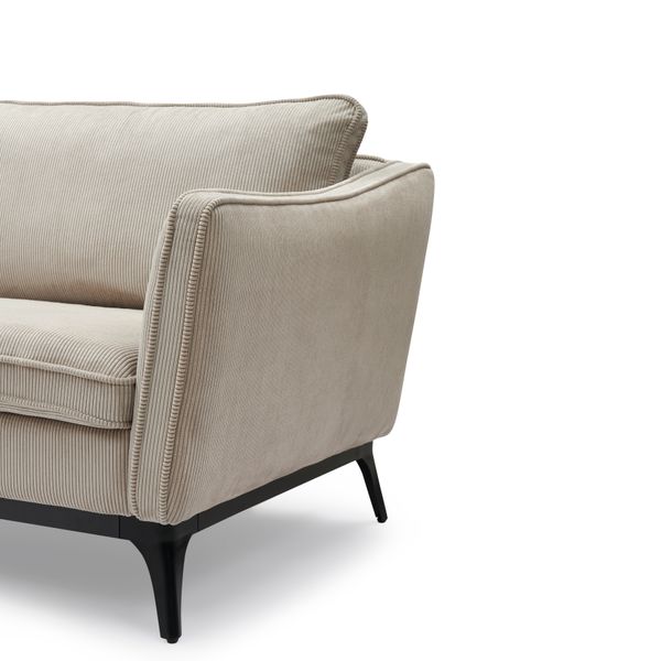 Canapé 2 places velours côtelé beige Cleo